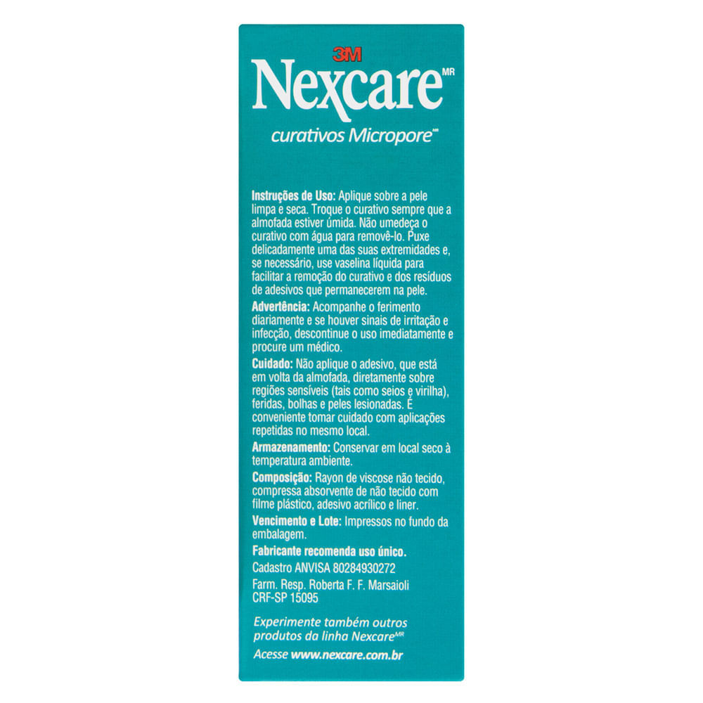 Detalhes do Curativo Nexcare Micropore Redondinhos com 20 Unidades