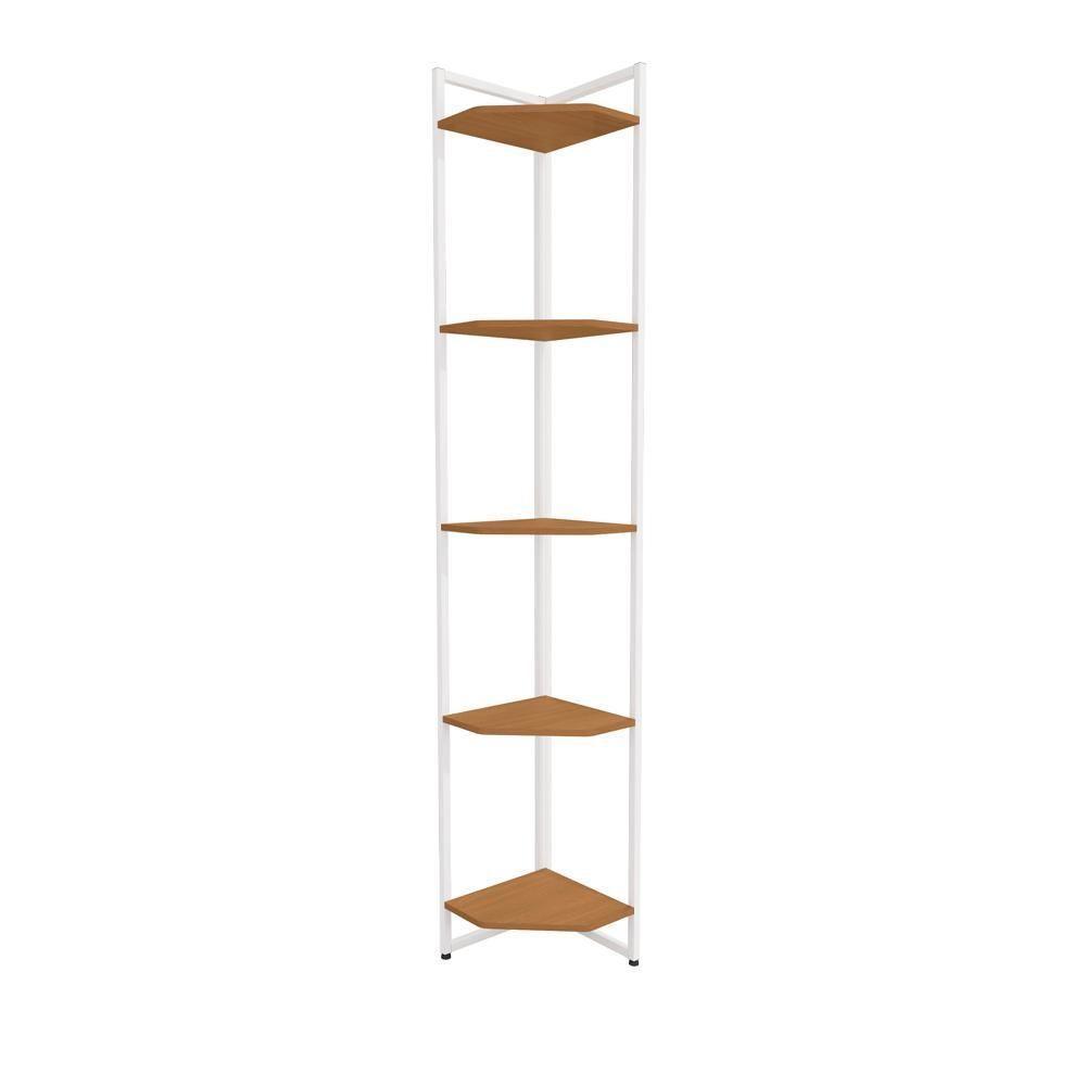 Estante De Canto 5 Prateleiras 202 Cm Li022 Canela Branco Kpb