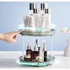 Organizador 2/3 Andares Giratório 360° Diamond Multiuso Cor Transparente