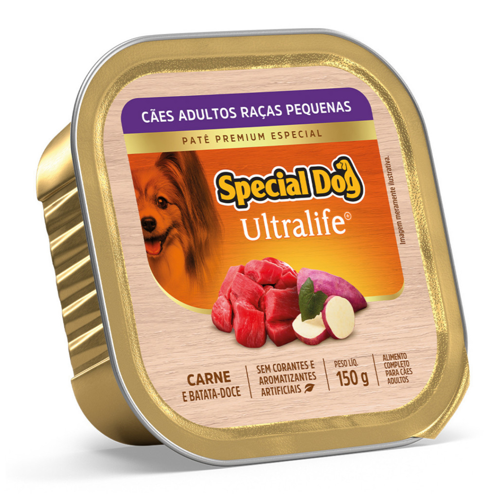 Patê Special Dog Ultralife Cães Adultos Raças Pequenas 150gr Sabor Carne e Batata-Doce em Oferta na Shopee