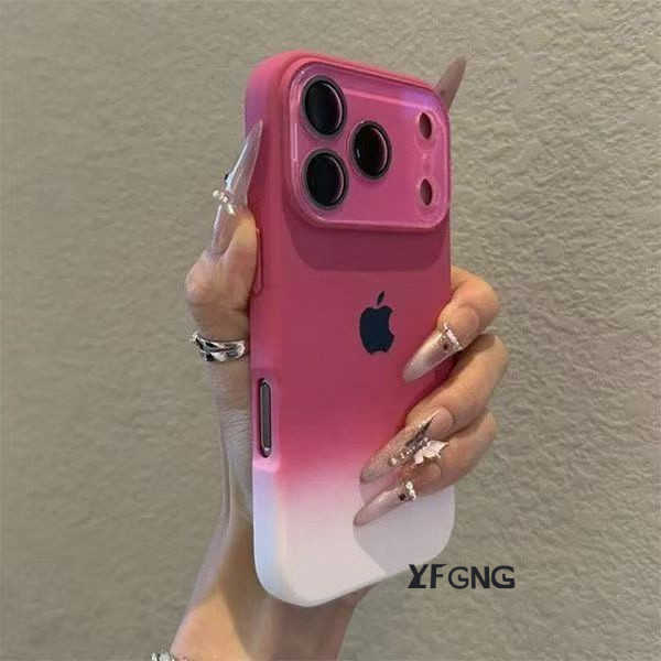 Capa De Janela Grande Gradiente De Silicone Macio À Prova De Choque Para iPhone 17 16 15 14 Pro Max 13 12 AirF