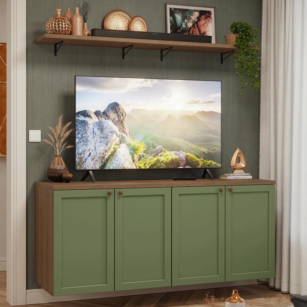 Rack para TV até 70 Polegadas + Prateleiras 160cm Vik Madesa 05 R