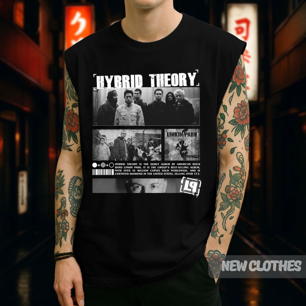 Camiseta Regata Oversized Linkin Park Unissex Banda Rock Show Brasil Hybrid Theory Algodão