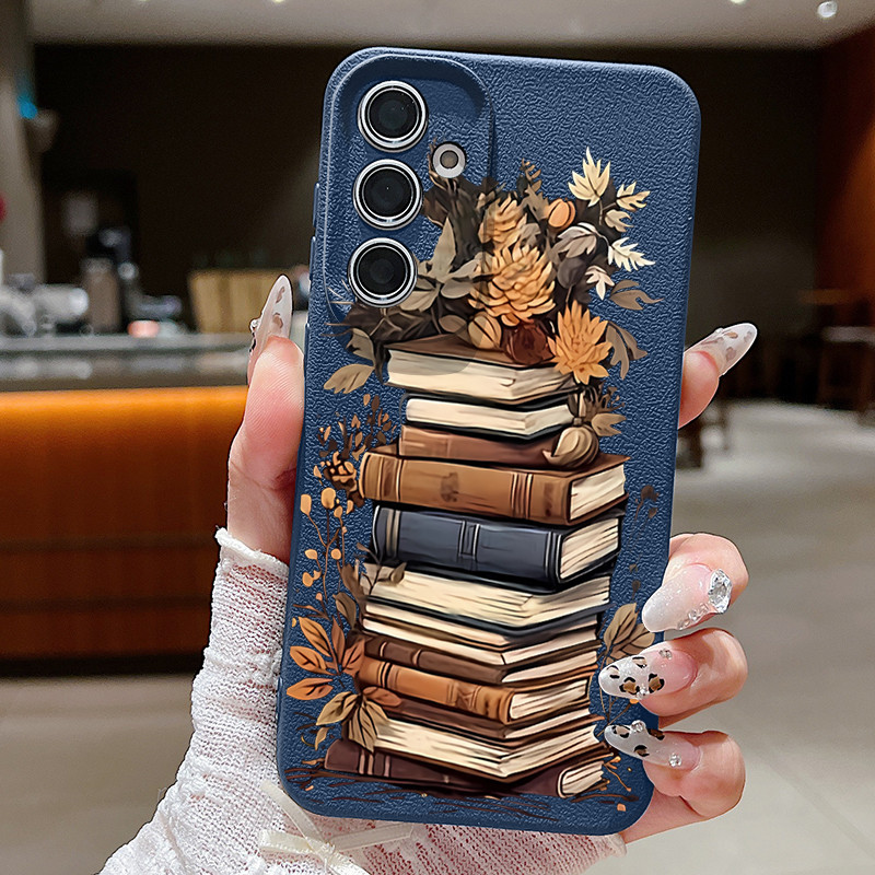 Livros Textura Córtex Caso Para Samsung Galaxy A55 A56 A54 A53 A52 A52s A36 A35 A34 A26 A17 A16 A15 A14 4G 5G Capa De Si