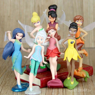 7 Pcs Conjunto 10cm TinkerBell Tinker Bell Fada Sininho Adorável Números De Ação Para Brinquedos Infantis