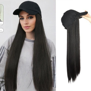 Boné De Beisebol Longo E Reto Sintético Bob Peruca Preto Cabelo Se Conecta Naturalmente Ao em Oferta na Shopee