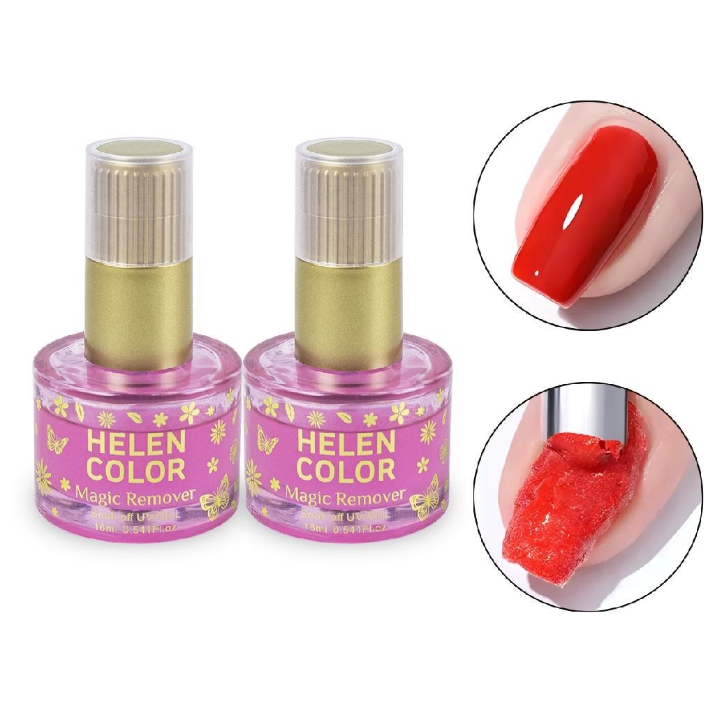 Kit 2 Removedor de Esmalte Magic Remover 16ml Helen Color Manicure Nail Designer Unhas