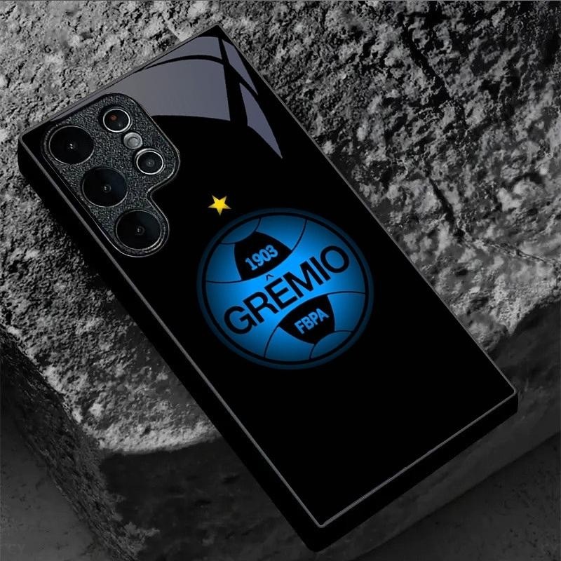 grêmio FC (1) design Capa De Telefone De Vidro Para Samsung Galaxy S20 S21 S22 S23 S24 S25 Ultra Plus S23FE S24FE A53 A5