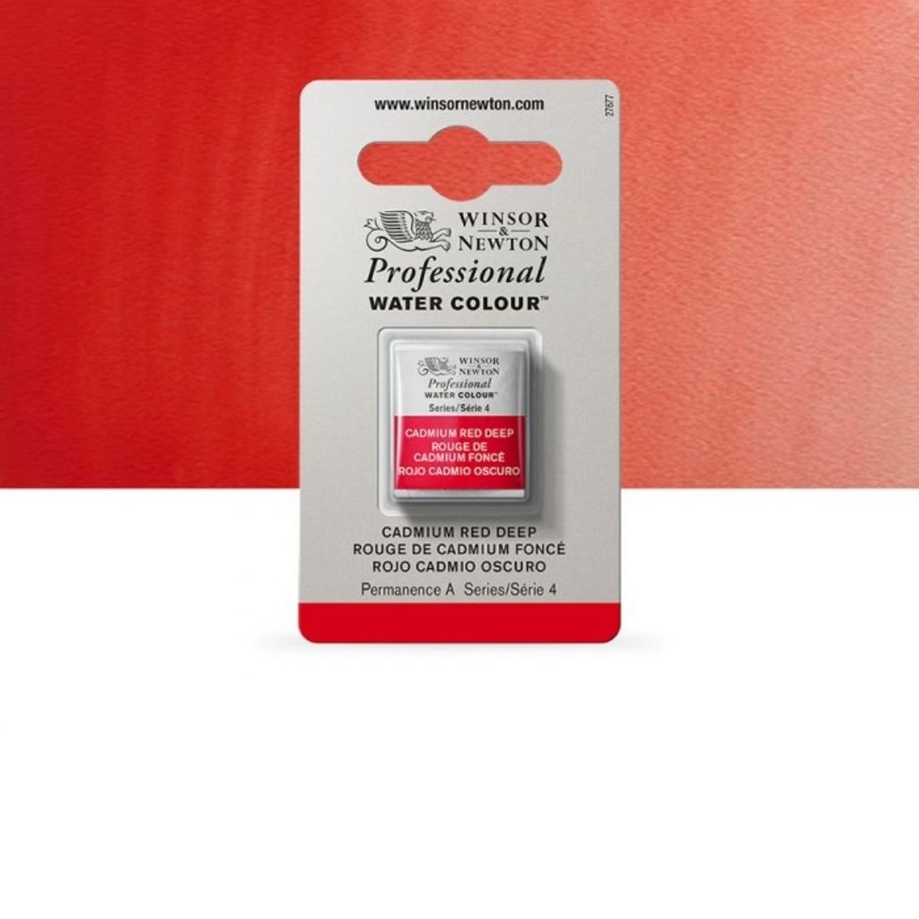 Aquarela Pastilha Profissional Winsor & Newton 097 Cadmium Red Deep S4 0101097