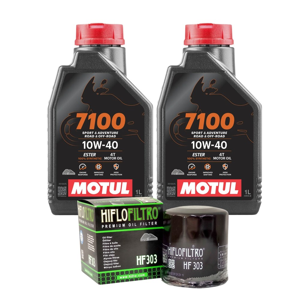 Kit Óleo Motor Ninja Vulcan ER6N Versys Z400 Z650 Motul 7100 10w40 Sintético 2l + Filtro Hiflo HF303