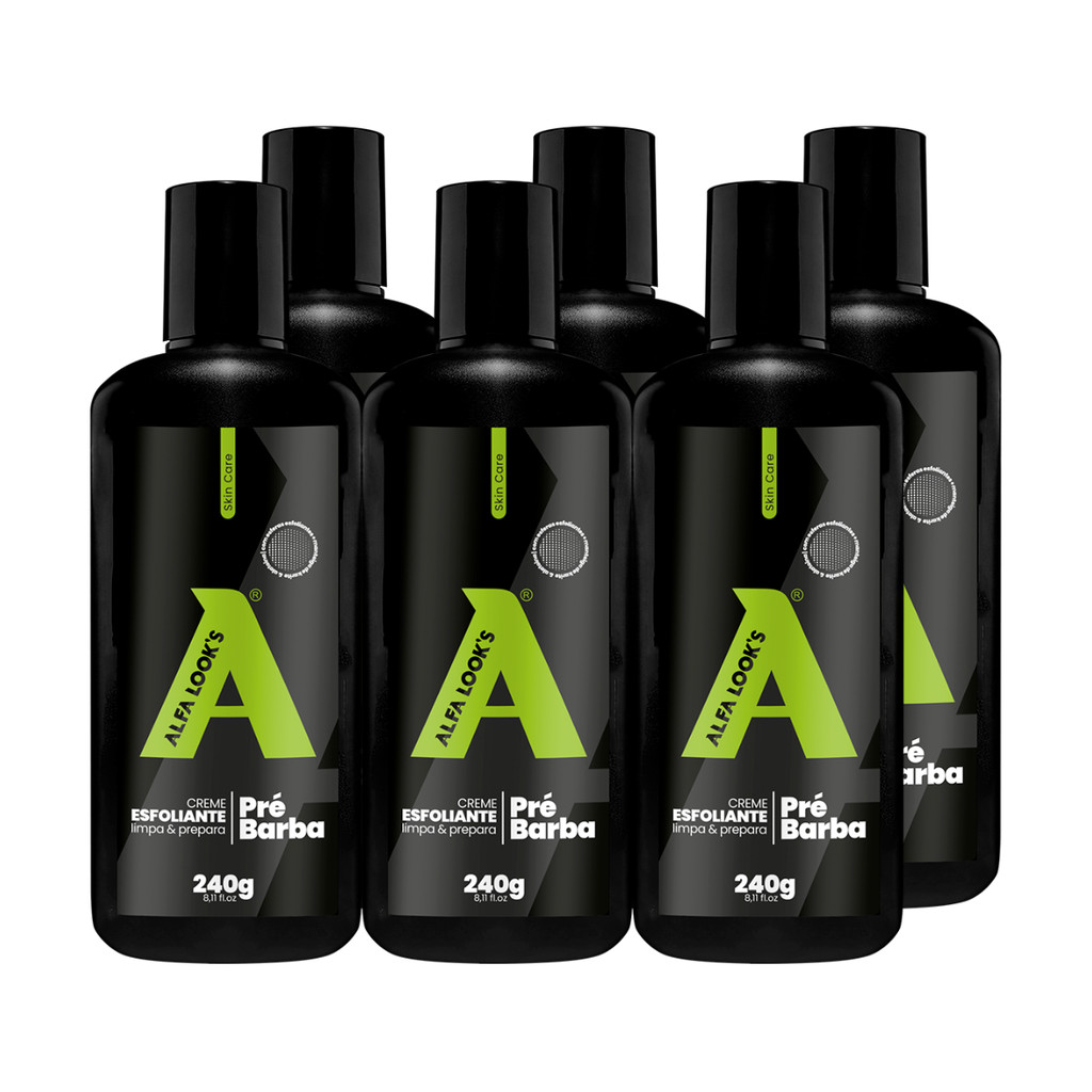 Kit 6 Un Creme Esfoliante Pré Barba Lemon 240Gr - Alfa Look'S