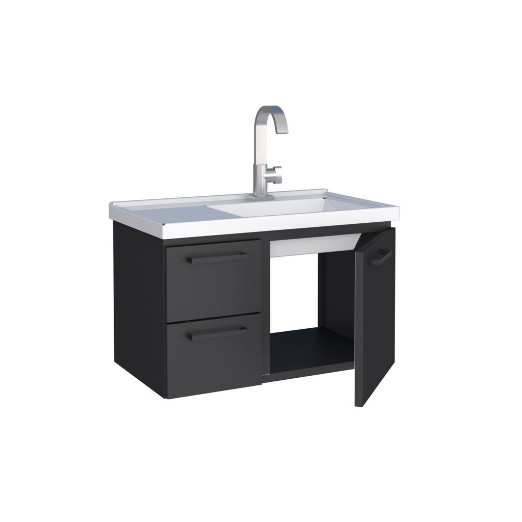 Gabinete para Banheiro em Aço 61,5cm Romã  Preto em Oferta na Shopee