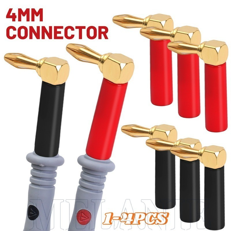 Plugue De Fiação Rápida De 4 Mm-Conector De Áudio Em Forma De L-Terminais De Latão Banana Jack-Adaptador De Porta Eletrô
