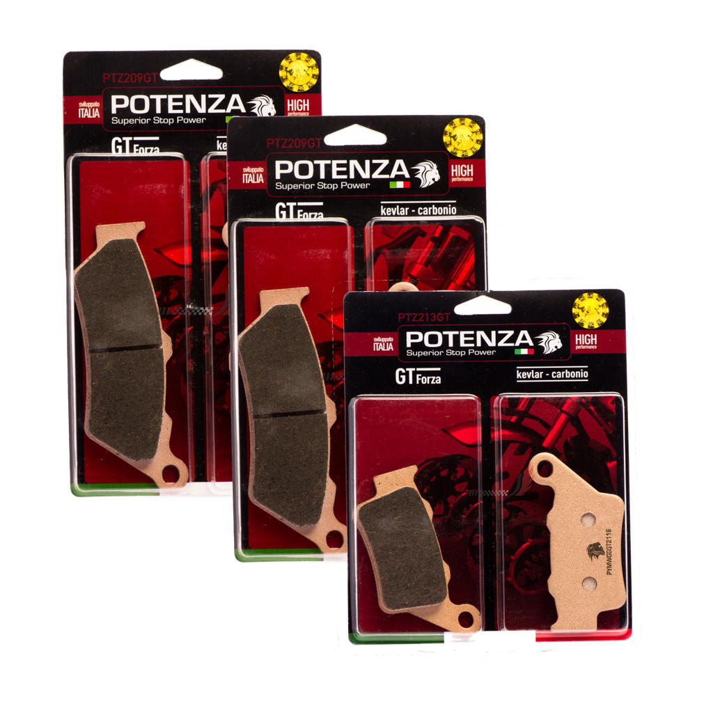 Kit de Pastilhas de Freio Potenza Kevlar-Carbonio Dianteira e Traseira BMW F700GS F750GS F800GS F850GS Adventure