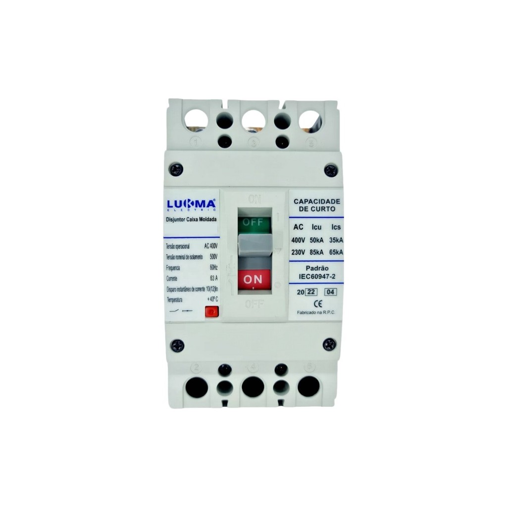 Disjuntor Caixa Moldada LKM1 40A 50A 63A 70A 80A 100A - 80A