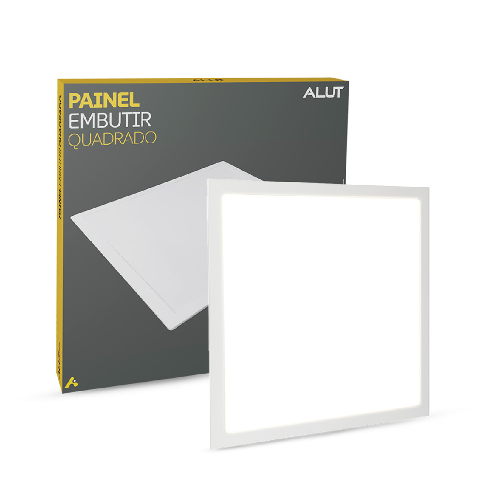 Kit 5 Painel LED Plafon Easy 25W 6500K Branco Frio Bivolt Embutir Quadrado Alut