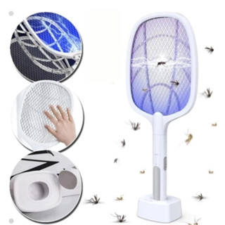 Raquete Mata Mosquito Recarregável Com Suporte De Mesa Casa Cor Branco（Mate mosquitos--002） em Oferta na Shopee