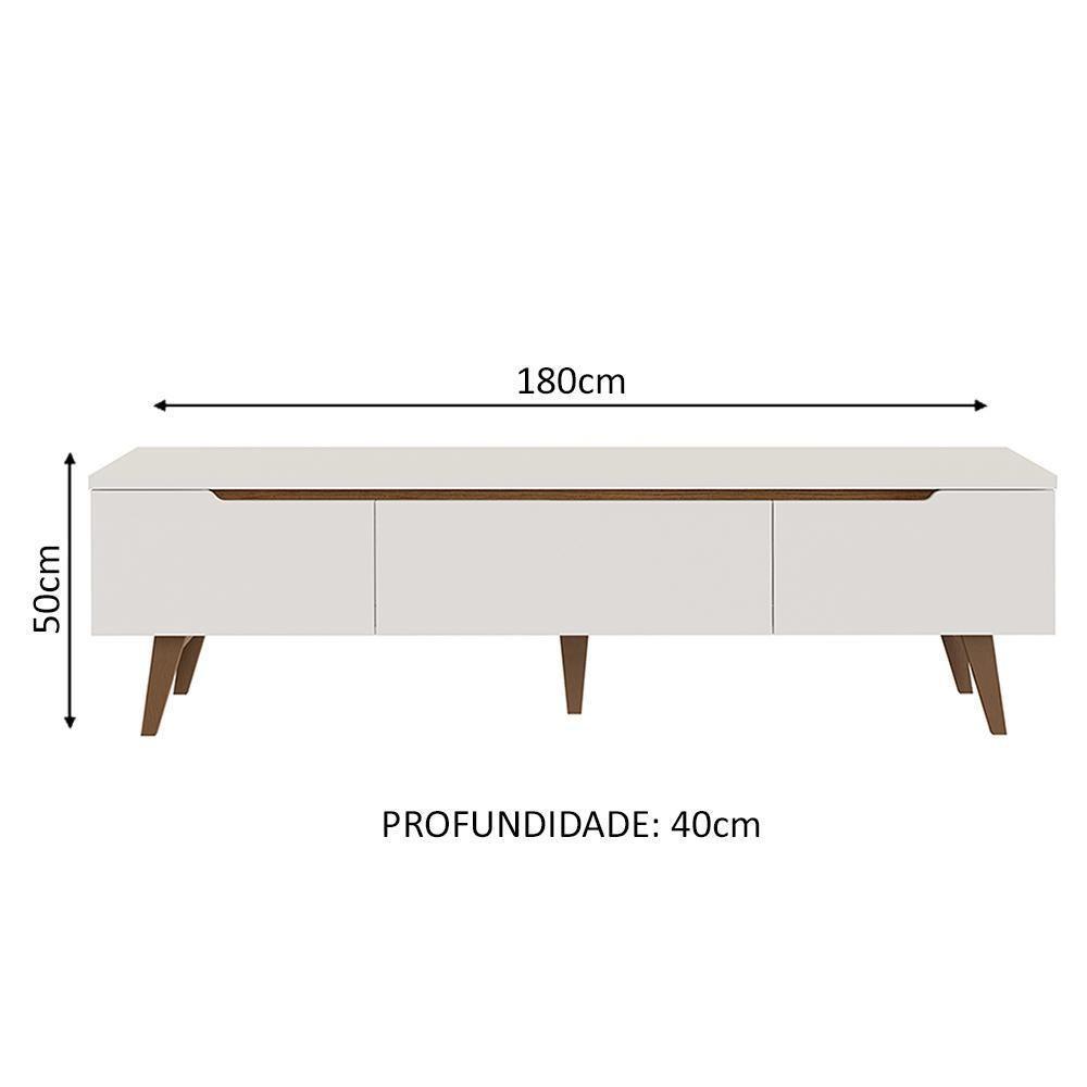 Rack Para Até 80 Polegadas 180cm 2 Portas 1 Gaveta Branco-rustic Toronto Madesa