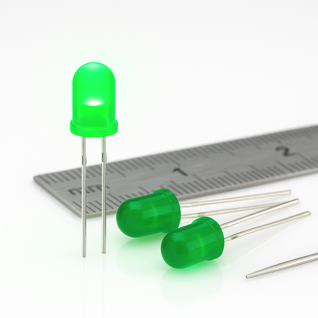 Led 5mm Verde Difuso 1000mcd Alto Brilho Arduino Projetos Eletrônica Robótica Protoboard