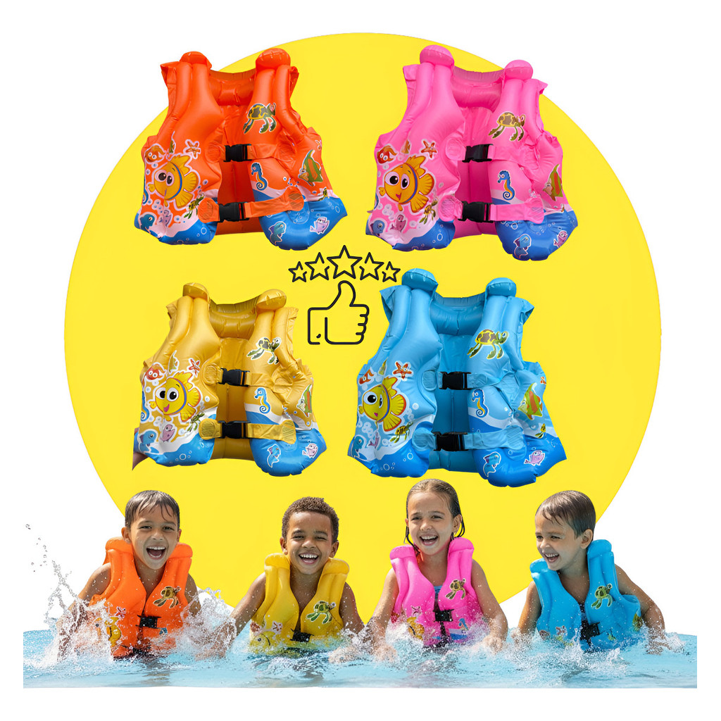 Colete Salva Vidas Infantil Inflavel Boia Club Piscina Praia
