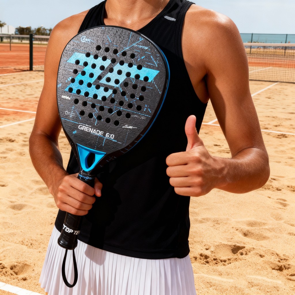 Superfície De Fibra De Carbono Da Raquete Padel-De Remo Leve Com Textura 3D Para Adultos