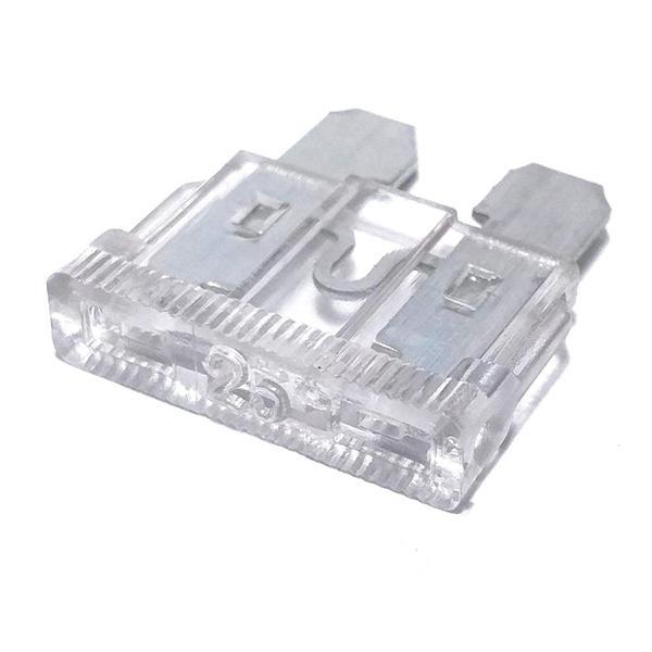 Kit 10 Fusíveis 25 Ampéres Lâmina 25 Amper Cristal Transparente · foto 2