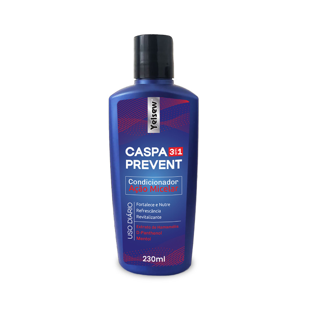 Condicionador Caspa Prevent 3em1 230ml Yelsew | Ação Micelar | Anticaspa | Hidratação e Leveza