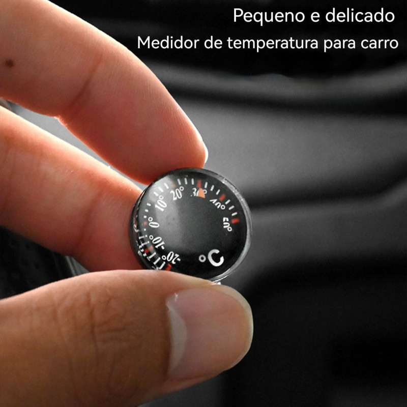 Mini Termômetro de Interior de Carro Medidor de Temperatura e Umidade 2x2x0,7 cm