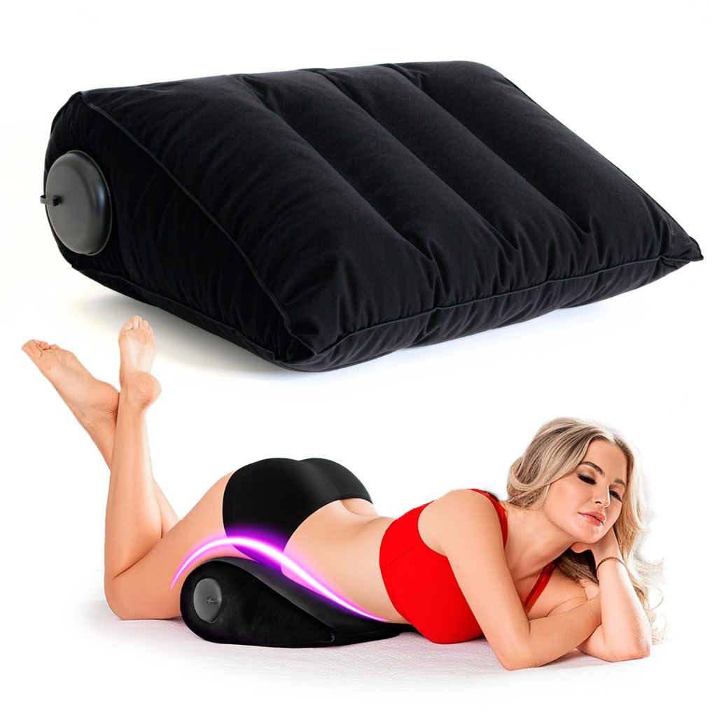 Almofada Inflável Triangular Cunha com bomba acoplada Travesseiro Posições Suporte Elevação Casais Pernas em Oferta na Shopee