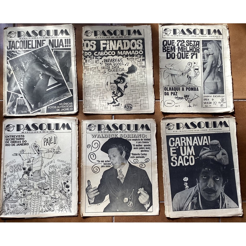 Jornal Pasquim: 8 números - 130, 137, 155, 172, 174, 179, de O Pasquim