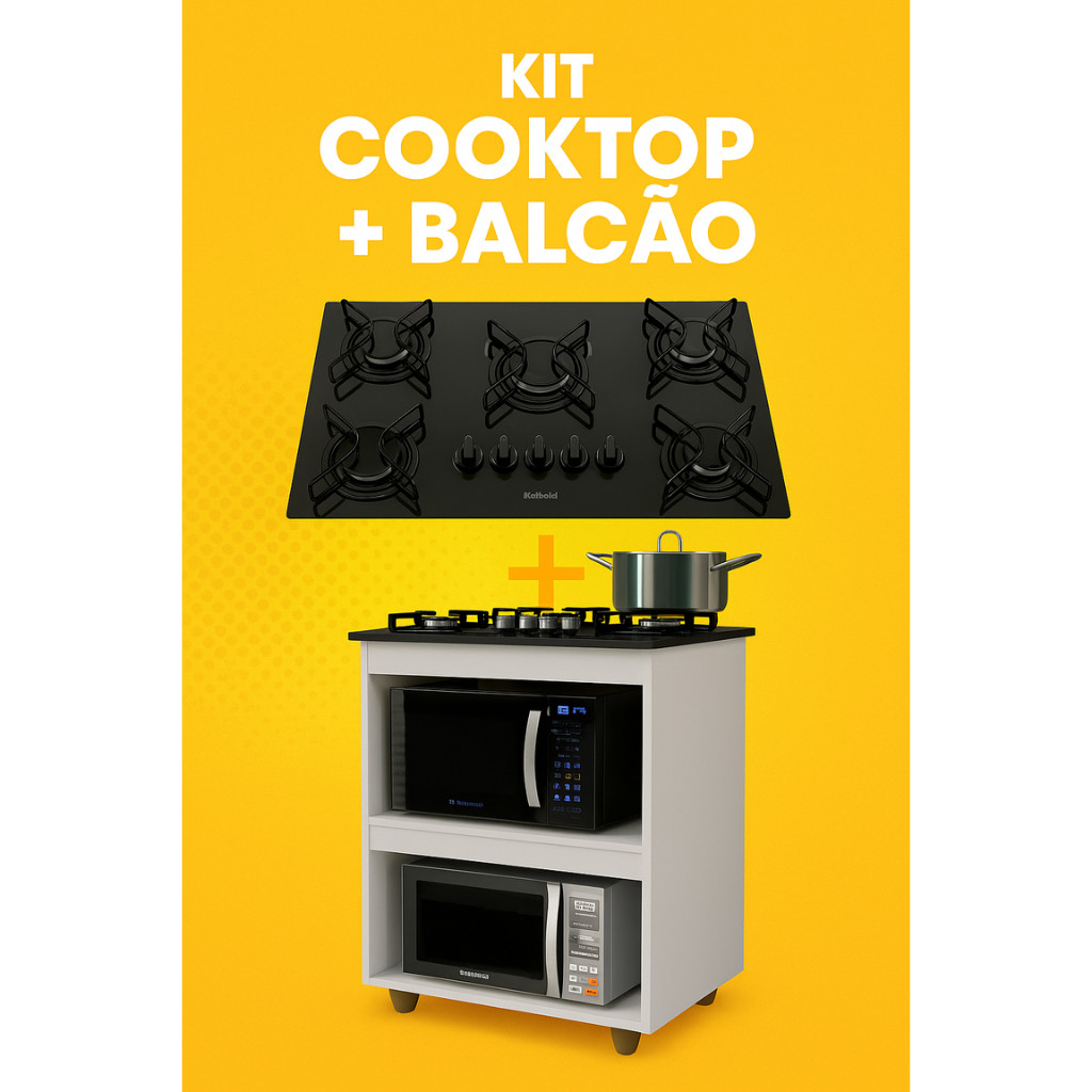 Kit Cozinha Completa Cooktop 5 Bocas Itatiaia + Armário Balcão Turim
