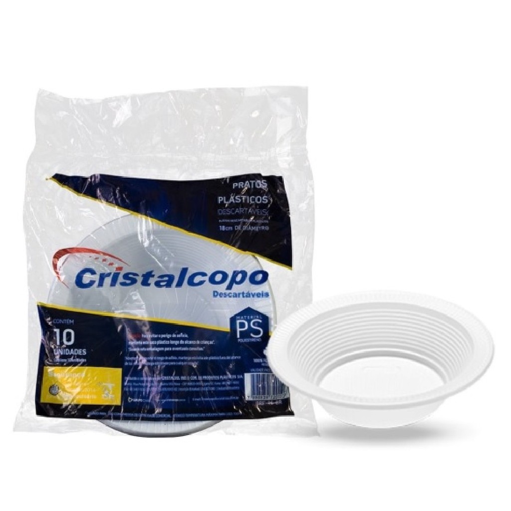 KIT PRATO DESCARTAVEL PLASTICO CUMBUCA FUNDO 15CM C/100