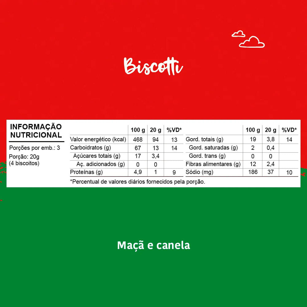 Detalhes do Biscotti Papapá 10+ Meses Sabor Maçã e Canela 60g