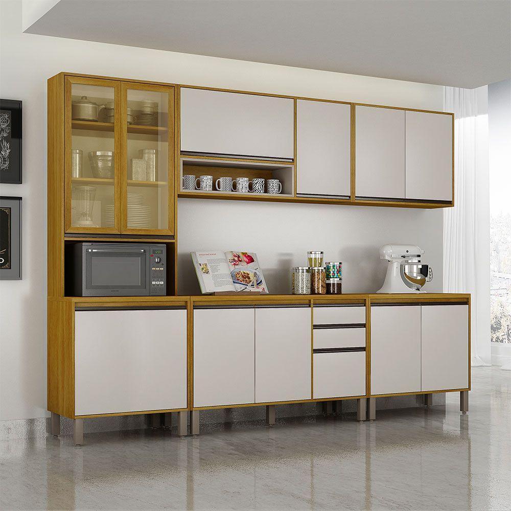 Cozinha Completa Nala Cristaleira 5 Pçs12 Portas Mobilihouse Cinamomo/off White em Oferta na Shopee