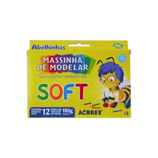 Massinha Massa de Modelar Acrilex Kit Com 12 Cores em Oferta na Shopee
