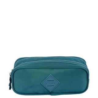 Estojo 2 Compartimentos Crinkle Verde - Petróleo em Oferta na Shopee