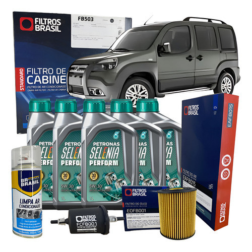 Kit Troca De Oleo Fiat Doblo 1.8 8 E 16v E-torq 2010 5w30