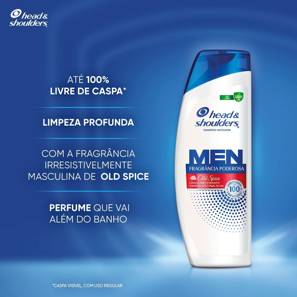Detalhes do Shampoo Anticaspa Head & Shoulders  Fragrância Poderosa Old Spide 200ml