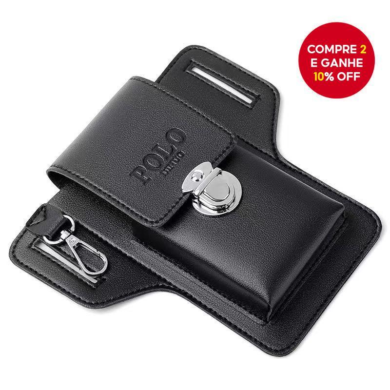 Caso de telefone masculino caso de couro cinto cintura saco carteira de couro do plutônio carteira móvel Retro cinto cas