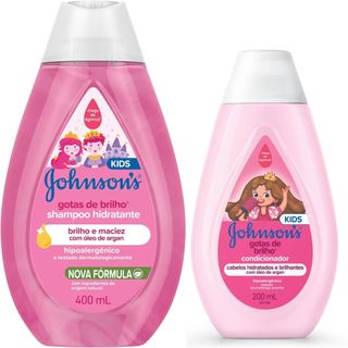 Kit Infantil Johnson's Gotas de Brilho Shampoo 400ml + Condicionador 200ml 