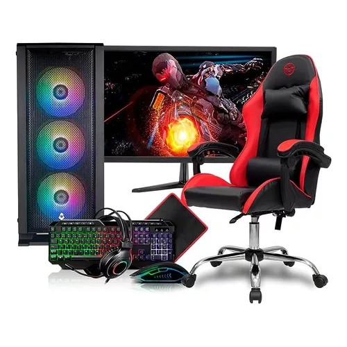Pc Gamer Cpu I5 16gb Ssd Monitor+kit Gamer+cadeira+placa Wif 16 Gb