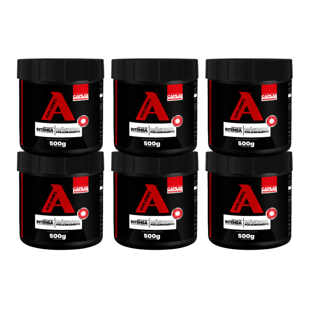 Kit 6 Un Máscara Pós Alinhamento Americano 500Gr - Alfa Look'S