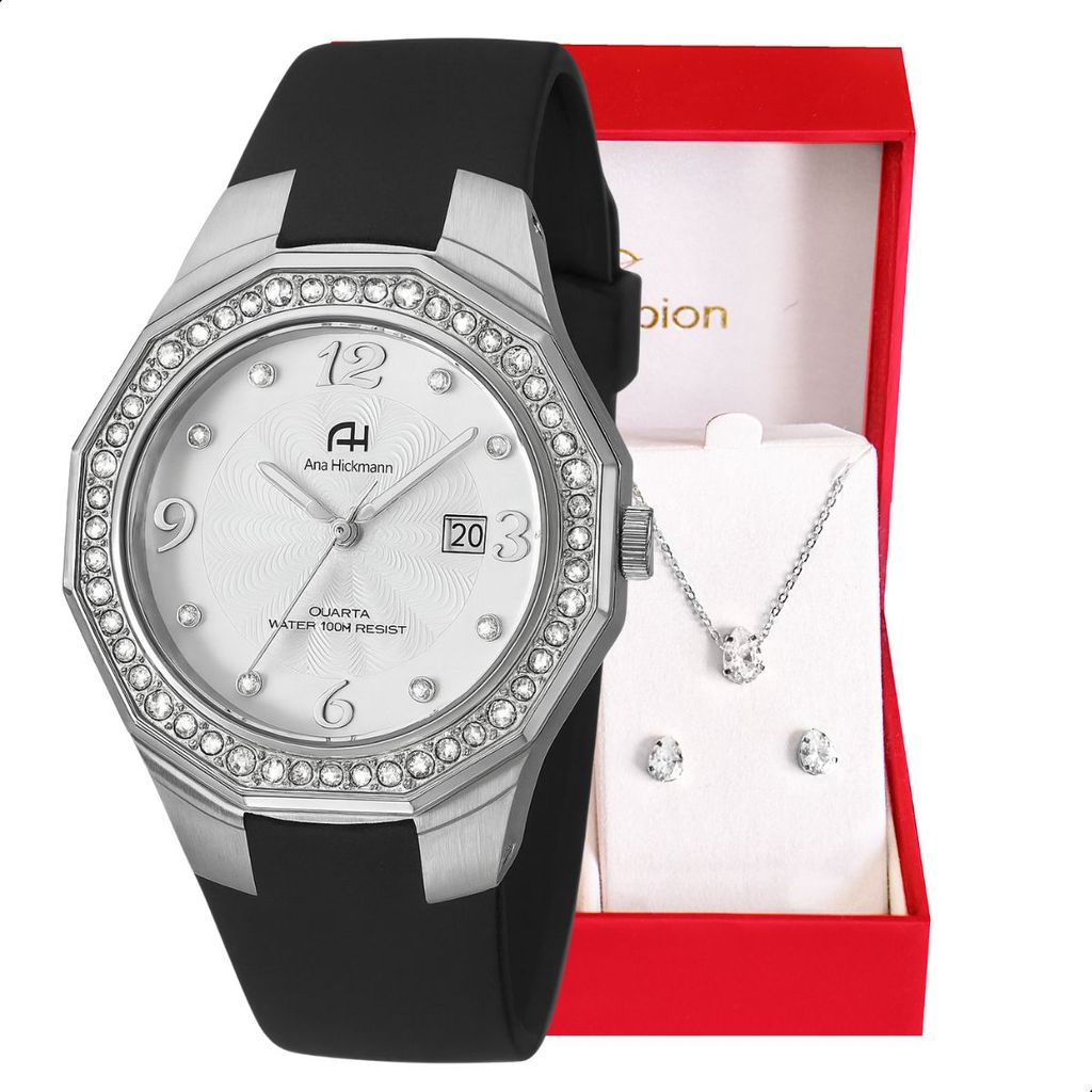 Relogio Feminino Champion Ana Hickmann Couro Social AH20033Q em Oferta na Shopee