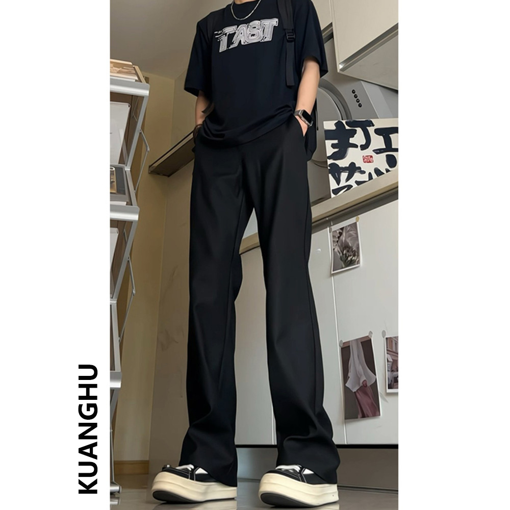 Outono estilo montanha ligeiramente queimado calças masculinas primavera verão em linha reta perna larga Casual Drape cl