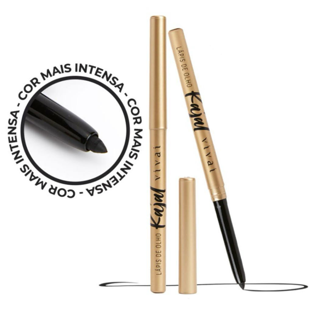 Kit com 2/3 Lápis Kajal Ruby Rose Retrátil Vivai 2121.1.1 - Delineado Intenso à Prova D'água em Oferta na Shopee