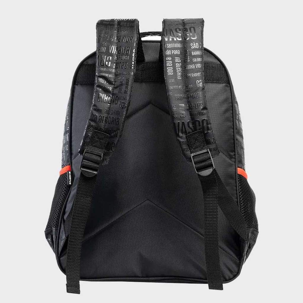 Detalhes do Mochila Vasco Juvenil Preta e Branca