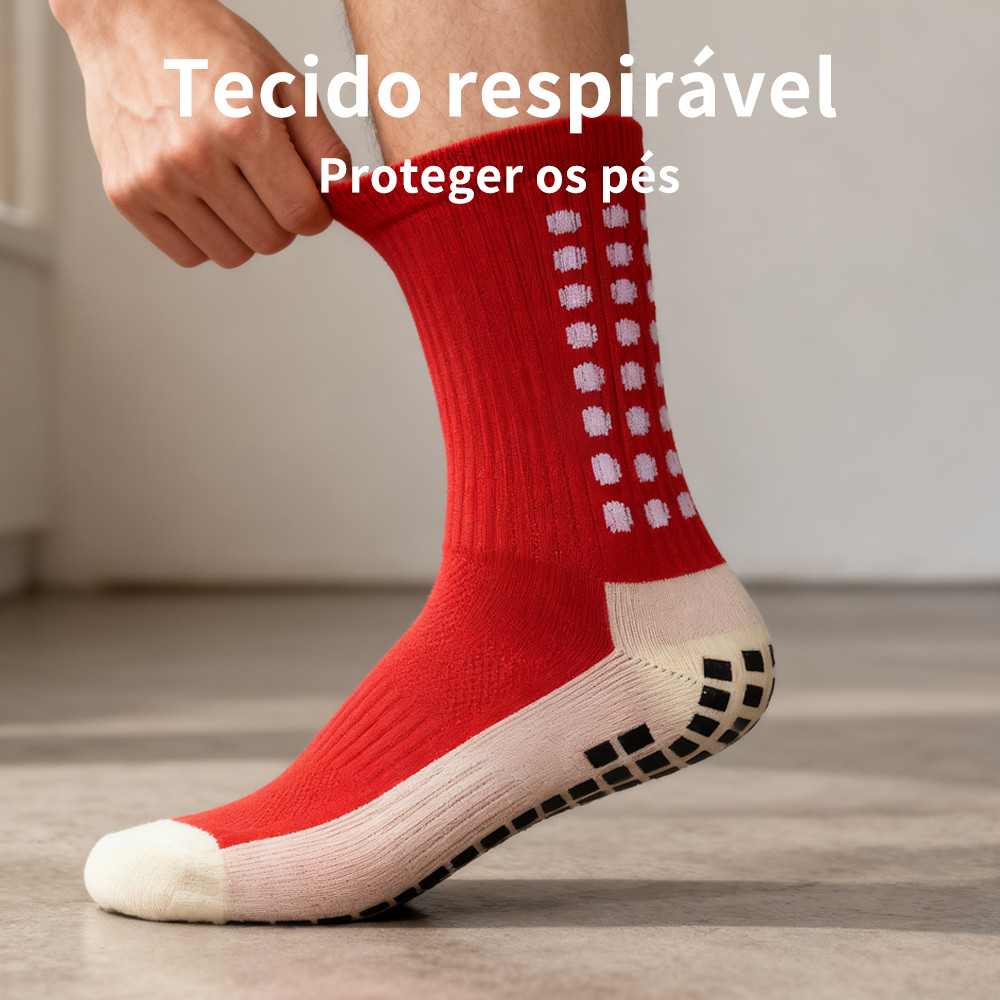Meias Esportivas Antiderrapantes com Ventilação de Alta Qualidade para Futebol Basquete e Esportes ao Ar Livre em Oferta na Shopee