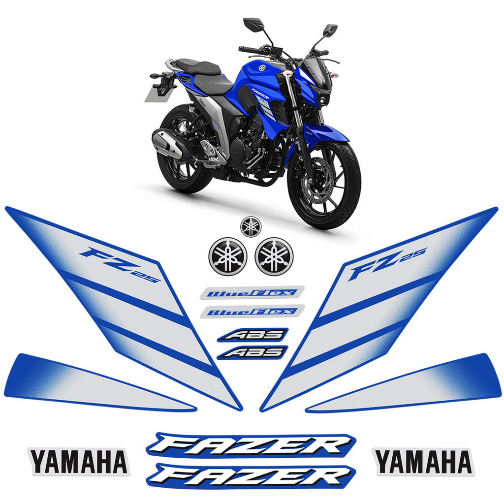 Kit Adesivos Para Fazer 250 Fz25 2022/2023 Moto Azul + Logos em Oferta na Shopee