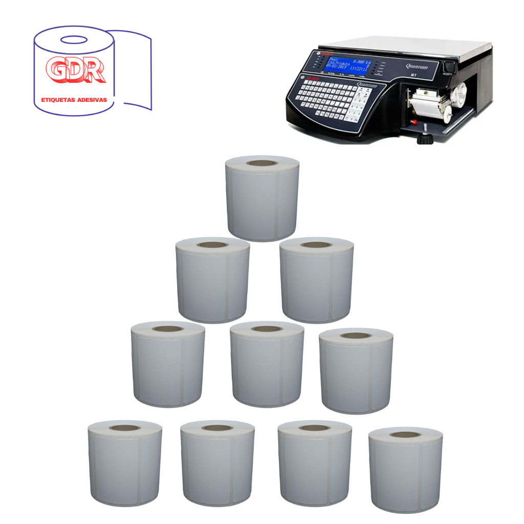 Etiqueta 60x40 Térmica - Caixa 10 Rolos - Balança Toledo, Filizola, Urano, Balmak, Urano, Ramuza