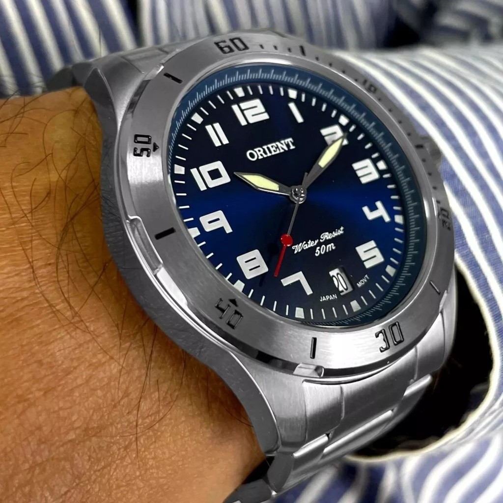 Relogio Orient Masculino Analogico Prateado Mbss1155a D2sx